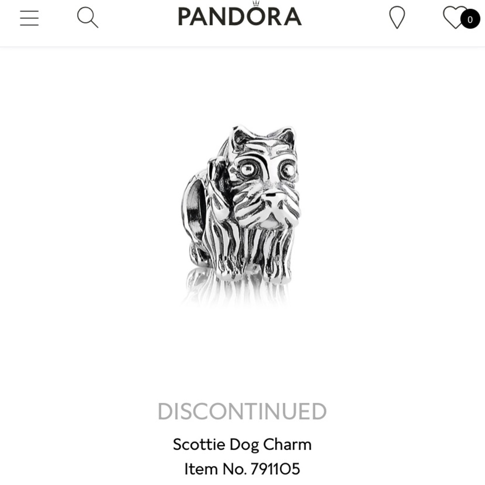 Pandora RETIRED Scottie dog charm!